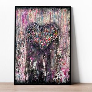 Melting Heart - Original Crayon and Acrylic Artwork on Canvas